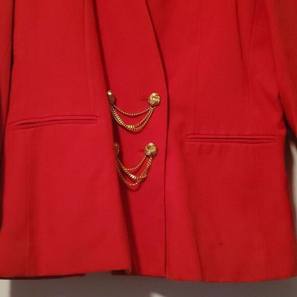 Vintage KASPER blazer with gold accents and padded shoulders 16 - Picture 3 of 7